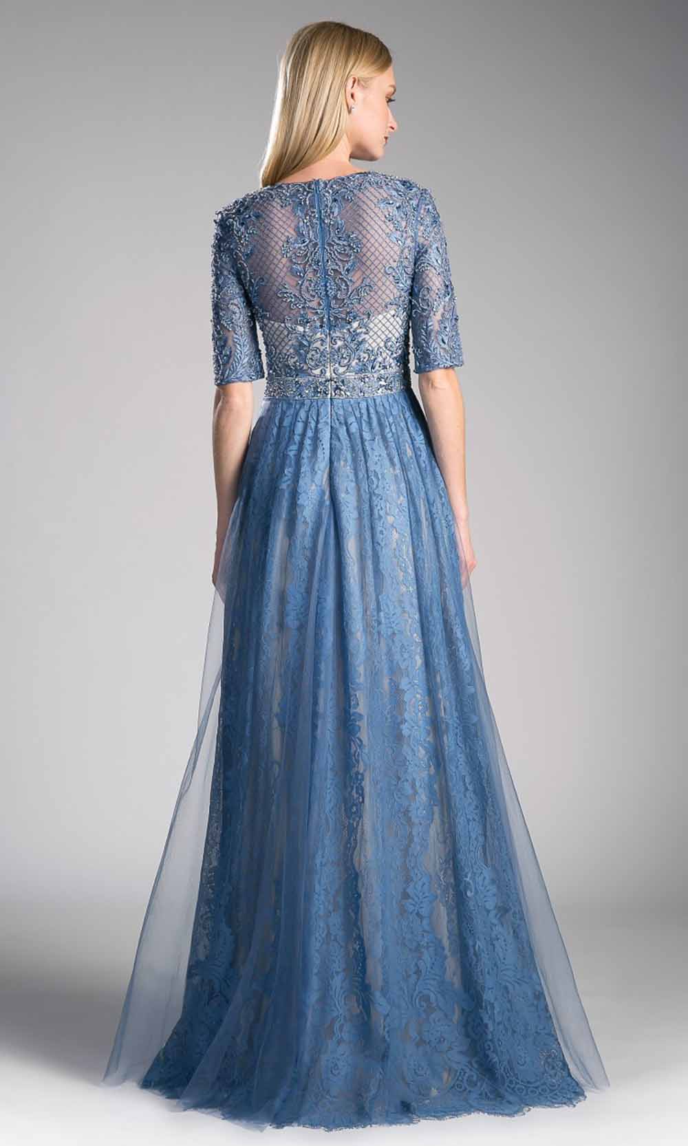 Cinderella Divine - CR813 Embroidered A-Line Dress In Blue